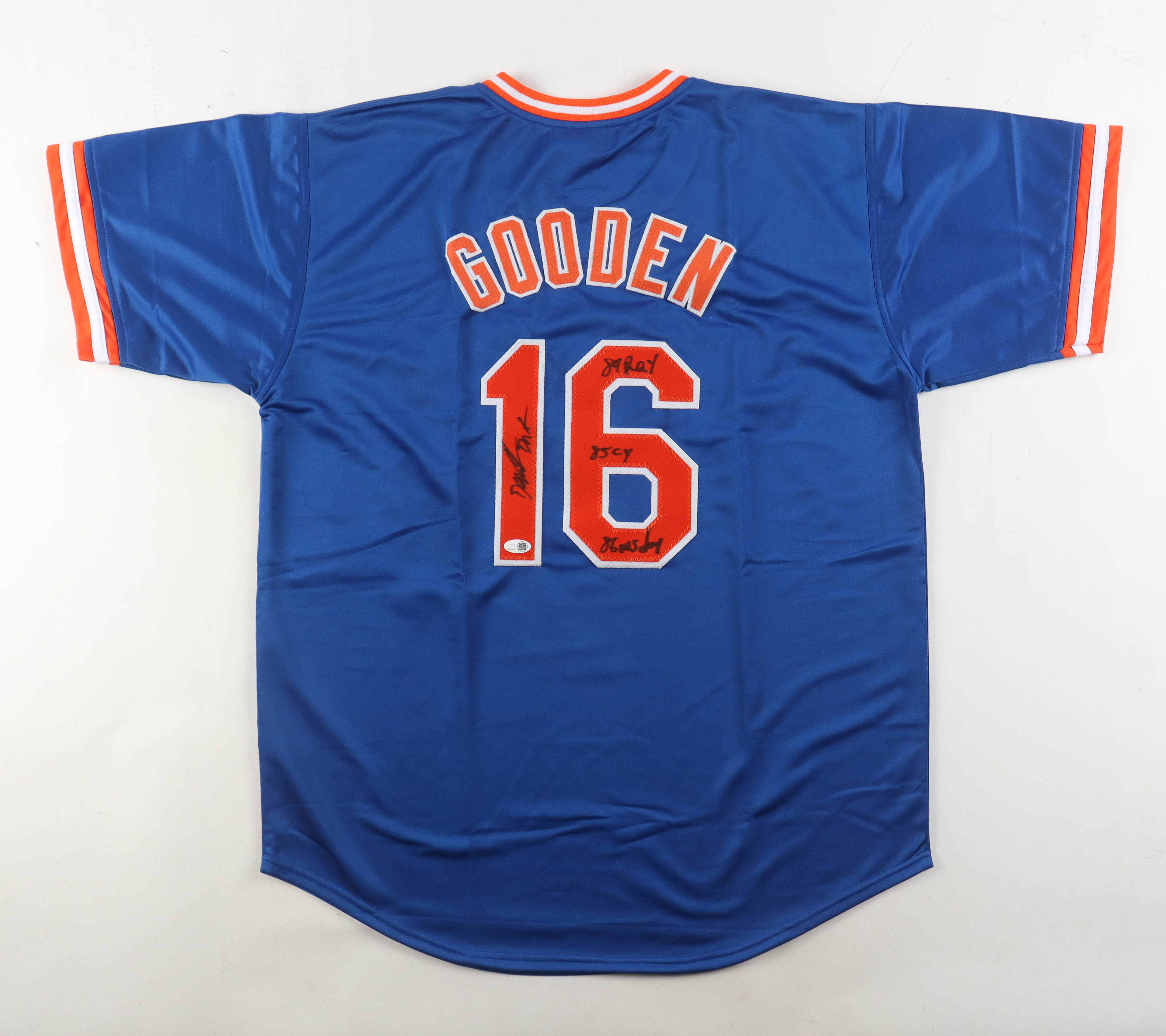 Dwight "Doc" Gooden Signed Jersey Inscribed "84 R.O.Y", "85 CY", & "86 W.S. Champs" (JSA) at PristineAuction.com Dwight "Doc" Gooden Signed Jersey Inscribed "84 R.O.Y", "85 CY", & "86 W.S. Champs" (JSA) at PristineAuction.com