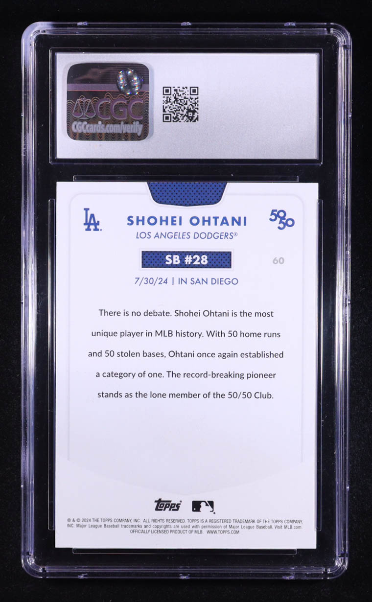 Shohei Ohtani 2024 Topps 50/50 Ohtani #60 (CGC 10) at PristineAuction.com Shohei Ohtani 2024 Topps 50/50 Ohtani #60 (CGC 10) at PristineAuction.com