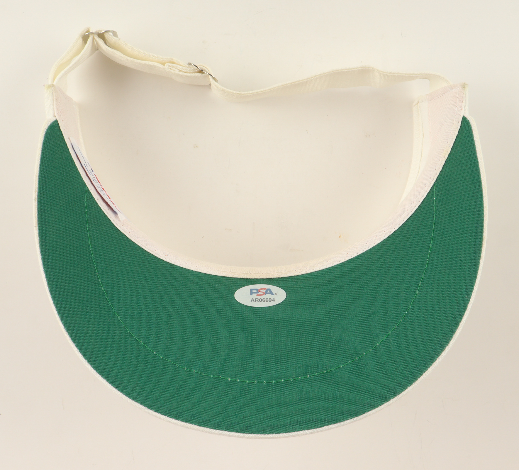 Masters Champions & Stars Adjustable Visor Signed by (8) with Arnold Palmer, Jack Nicklaus, Gary Player, Fred Couples (PSA) at PristineAuction.com Masters Champions & Stars Adjustable Visor Signed by (8) with Arnold Palmer, Jack Nicklaus, Gary Player, Fred Couples (PSA) at PristineAuction.com