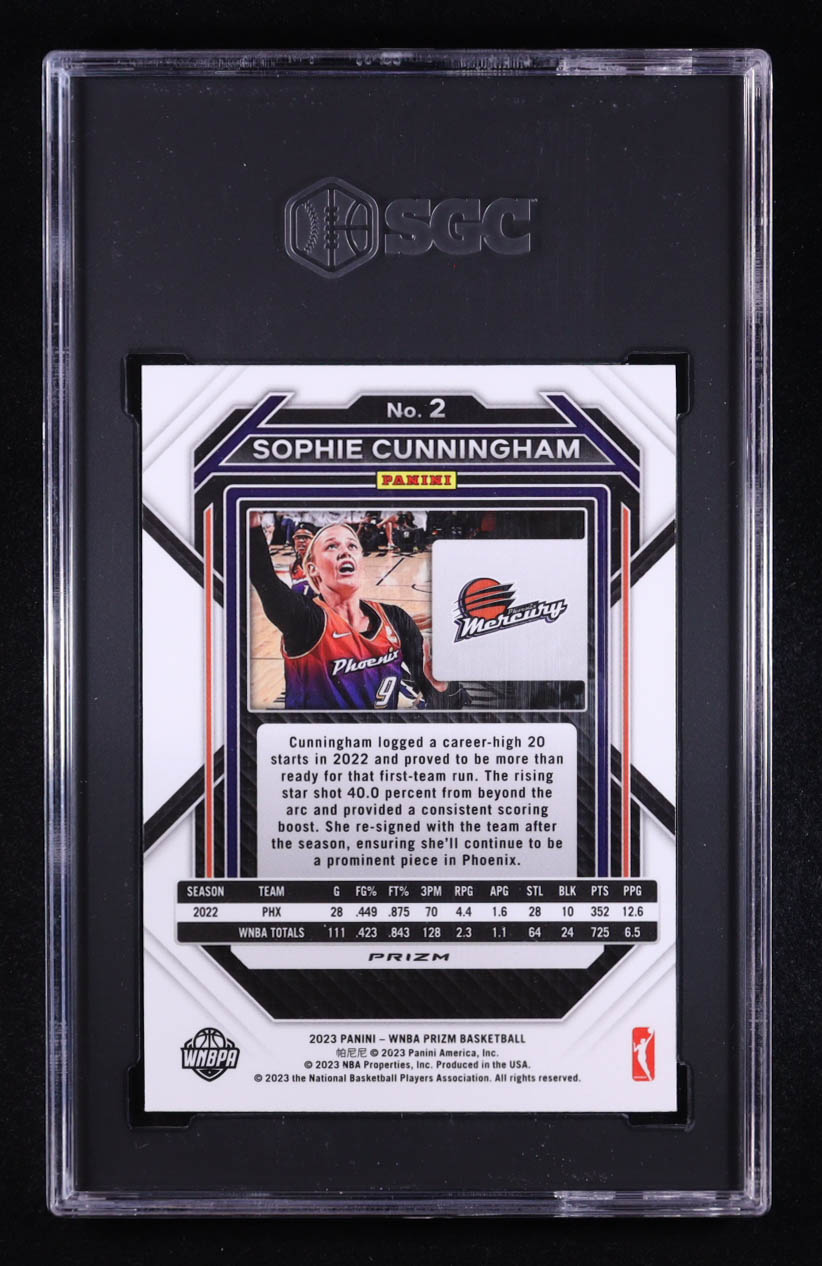 Sophie Cunningham 2023 Panini Prizm WNBA Prizms Ice #2 (SGC 10) at PristineAuction.com Sophie Cunningham 2023 Panini Prizm WNBA Prizms Ice #2 (SGC 10) at PristineAuction.com