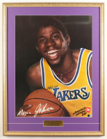 Magic Johnson Signed 1979 7-UP Lakers Custom Framed Photo Display with Stat Plaque (Beckett) at PristineAuction.com
