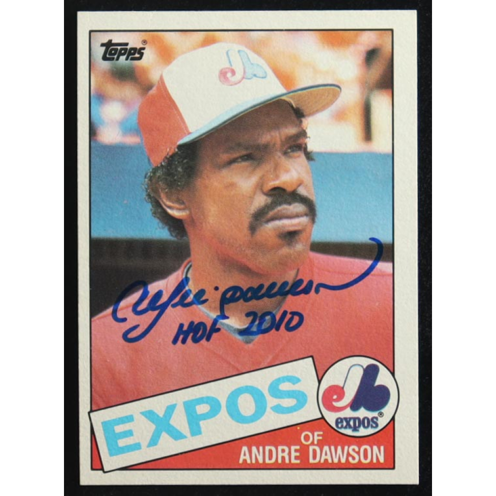 Andre Dawson Signed 1985 Topps #420 Inscribed "HOF 2010" (Beckett) at PristineAuction.com