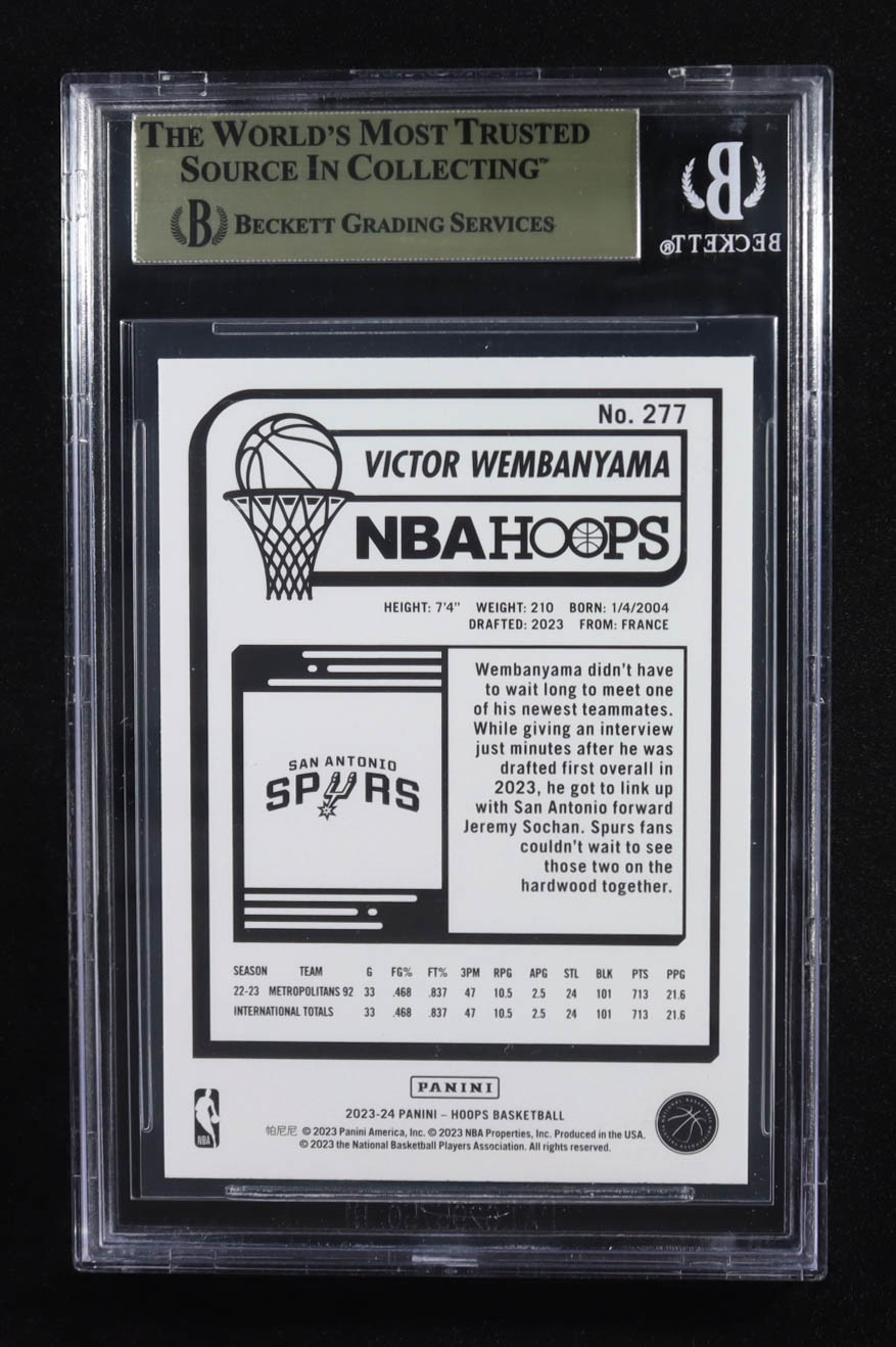 Victor Wembanyama 2023-24 Hoops #277 RC (BGS 9.5) at PristineAuction.com Victor Wembanyama 2023-24 Hoops #277 RC (BGS 9.5) at PristineAuction.com