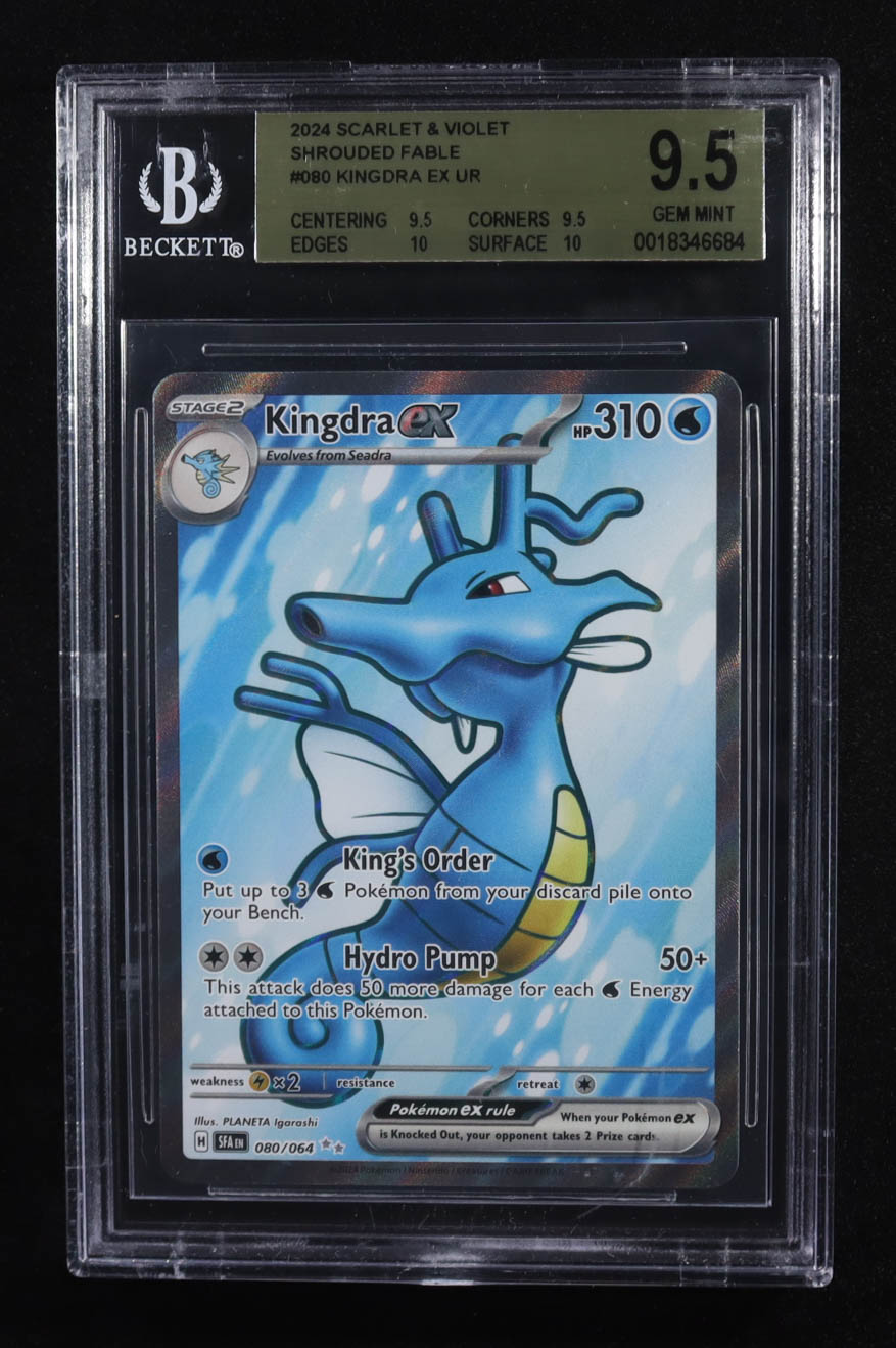 Kingdra ex 2024 Pokemon Scarlet & Violet Shrouded Fable #080 (BGS 9.5) at PristineAuction.com Kingdra ex 2024 Pokemon Scarlet & Violet Shrouded Fable #080 (BGS 9.5) at PristineAuction.com
