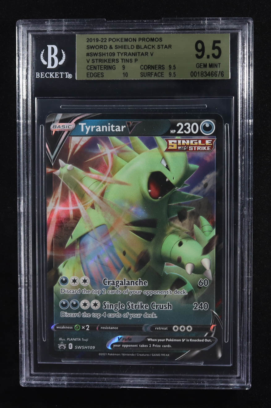 Tyranitar v 2019-22 Pokemon Promos Sword & Shield Black Star #SWSH109 (BGS 9.5) at PristineAuction.com Tyranitar v 2019-22 Pokemon Promos Sword & Shield Black Star #SWSH109 (BGS 9.5) at PristineAuction.com