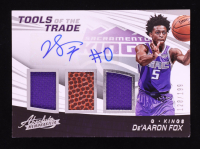 De'Aaron Fox 2017-18 Absolute Memorabilia Tools of the Trade Three Swatch Signatures #5 #128/199 RC at PristineAuction.com