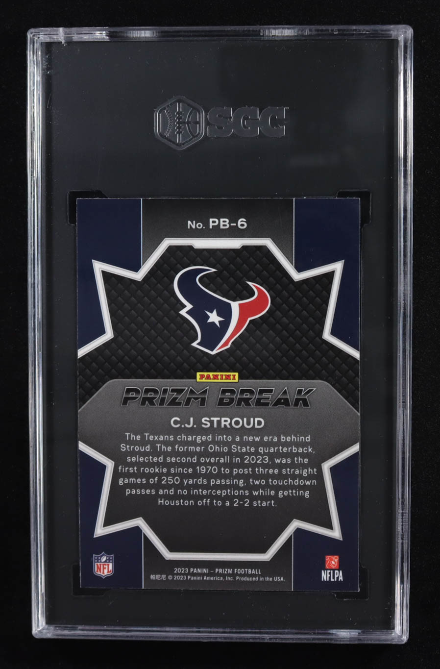 CJ Stroud 2023 Panini Prizm Prizm Break #6 RC (SGC 10) at PristineAuction.com CJ Stroud 2023 Panini Prizm Prizm Break #6 RC (SGC 10) at PristineAuction.com