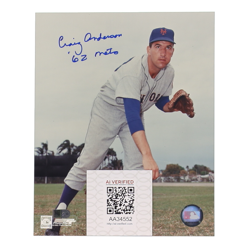 Craig Anderson Signed Mets 8x10 Photo Inscribed "'62 Mets" (AIV) at PristineAuction.com Craig Anderson Signed Mets 8x10 Photo Inscribed "'62 Mets" (AIV) at PristineAuction.com