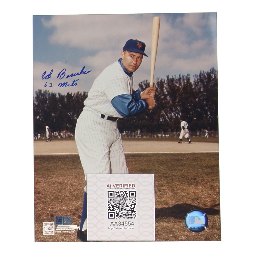 Ed Bouchee Signed Mets 8x10 Photo Inscribed "62 Mets" (AIV) at PristineAuction.com Ed Bouchee Signed Mets 8x10 Photo Inscribed "62 Mets" (AIV) at PristineAuction.com