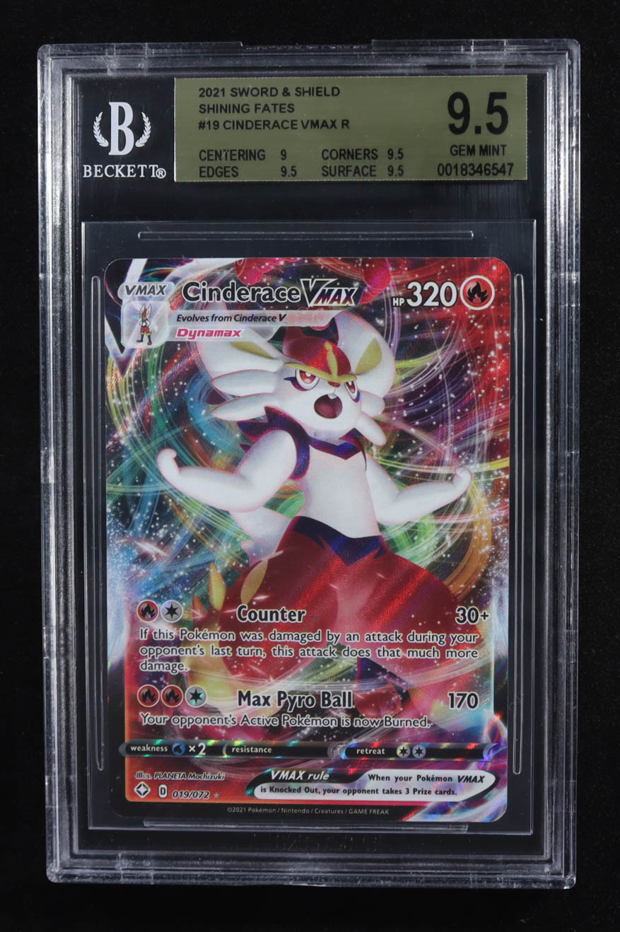Cinderace VMAX 2021 Pokemon Sword & Shield Shining Fates #19 (BGS 9.5) at PristineAuction.com Cinderace VMAX 2021 Pokemon Sword & Shield Shining Fates #19 (BGS 9.5) at PristineAuction.com