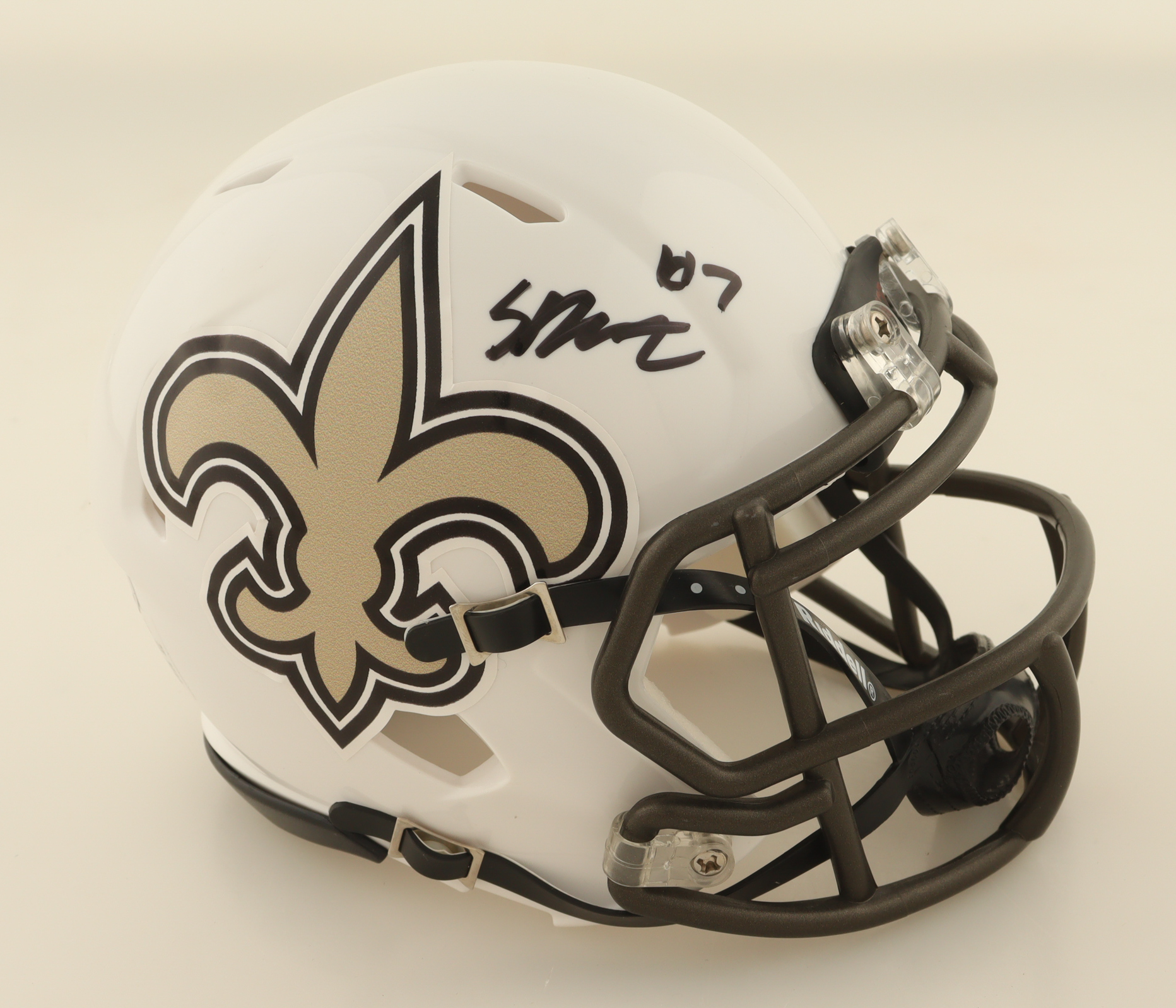 Spencer Rattler Signed Saints Speed Mini Helmet (PSA) at PristineAuction.com Spencer Rattler Signed Saints Speed Mini Helmet (PSA) at PristineAuction.com