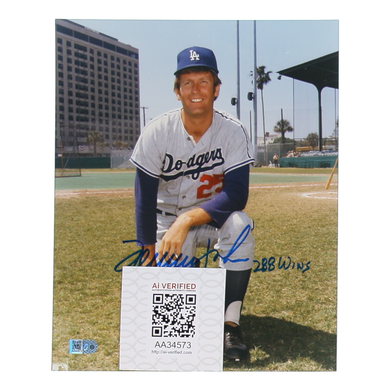 Tommy John Signed Dodgers 8x10 Photo Inscribed "288 Wins" (AIV) at PristineAuction.com Tommy John Signed Dodgers 8x10 Photo Inscribed "288 Wins" (AIV) at PristineAuction.com