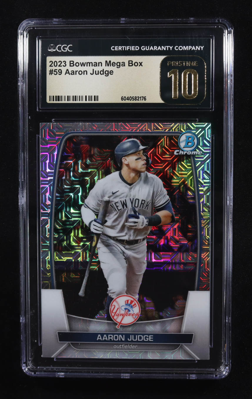 Aaron Judge 2023 Bowman Chrome Mega Box #59 (CGC 10 | Pristine Black Label) at PristineAuction.com Aaron Judge 2023 Bowman Chrome Mega Box #59 (CGC 10 | Pristine Black Label) at PristineAuction.com
