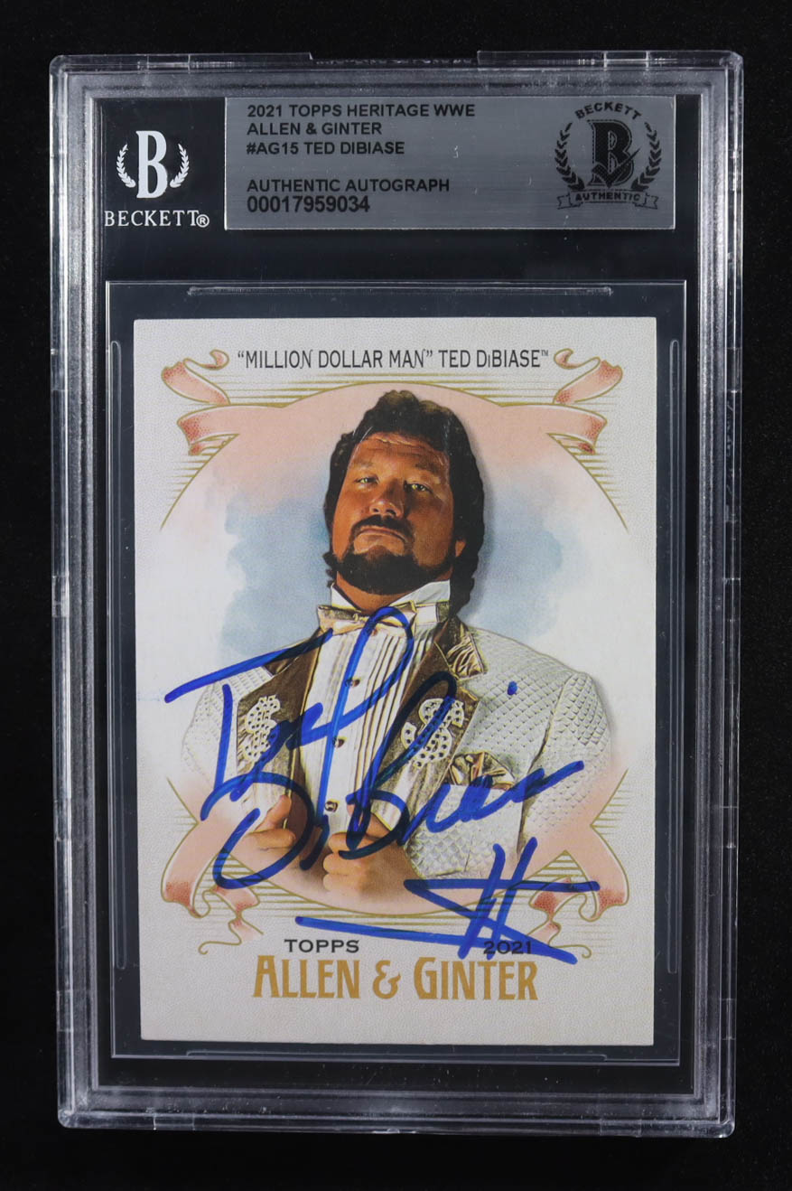 Ted DiBiase Signed 2021 Topps Heritage WWE Allen & Ginter #AG15 (BGS) at PristineAuction.com Ted DiBiase Signed 2021 Topps Heritage WWE Allen & Ginter #AG15 (BGS) at PristineAuction.com