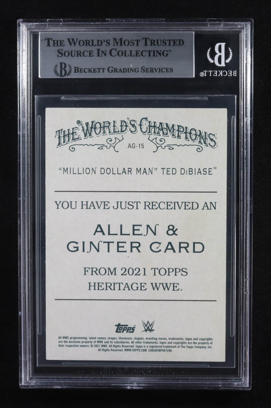 Ted DiBiase Signed 2021 Topps Heritage WWE Allen & Ginter #AG15 (BGS) at PristineAuction.com Ted DiBiase Signed 2021 Topps Heritage WWE Allen & Ginter #AG15 (BGS) at PristineAuction.com