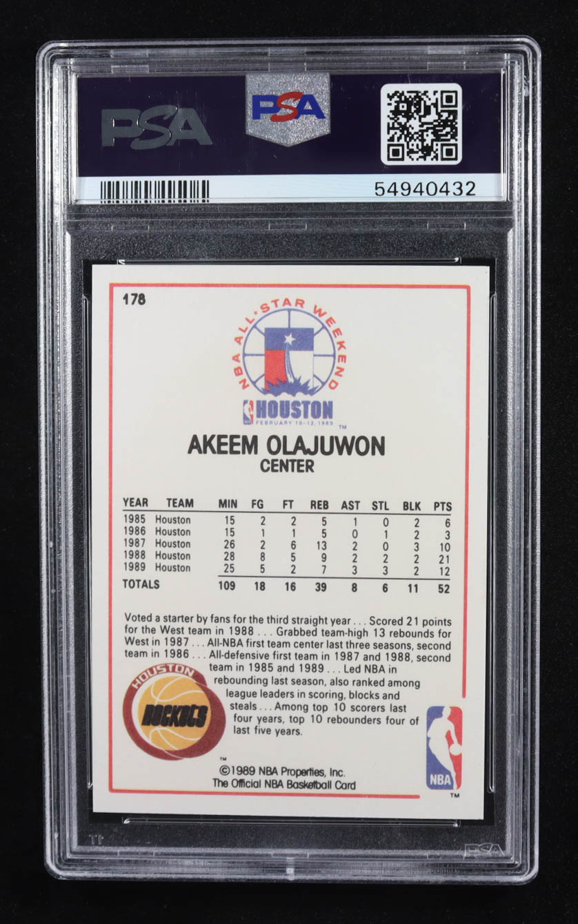 Akeem Olajuwon 1989 Hoops All-Star #178 (PSA 10) at PristineAuction.com Akeem Olajuwon 1989 Hoops All-Star #178 (PSA 10) at PristineAuction.com