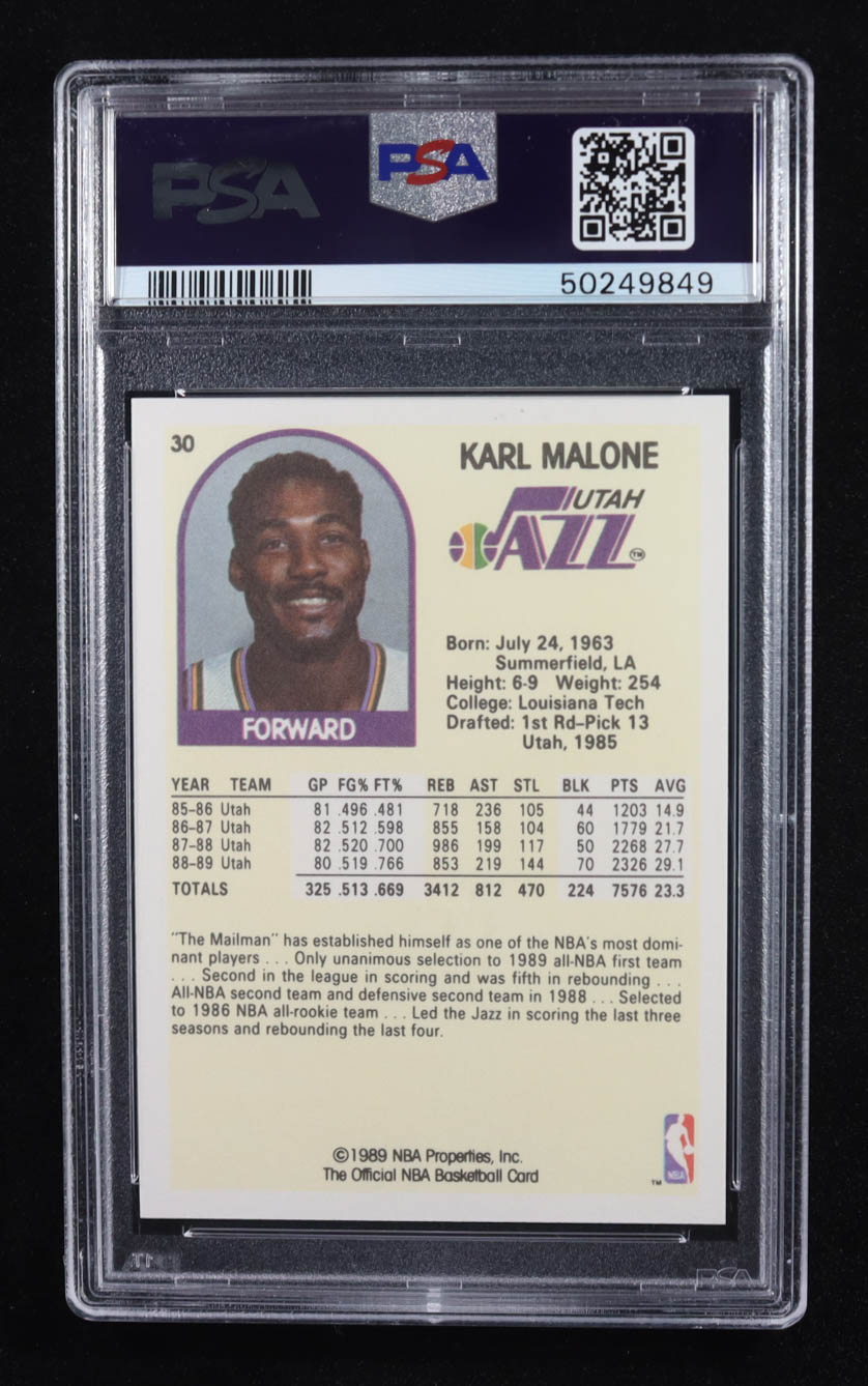 Karl Malone 1989 Hoops #30 (PSA 10) at PristineAuction.com Karl Malone 1989 Hoops #30 (PSA 10) at PristineAuction.com