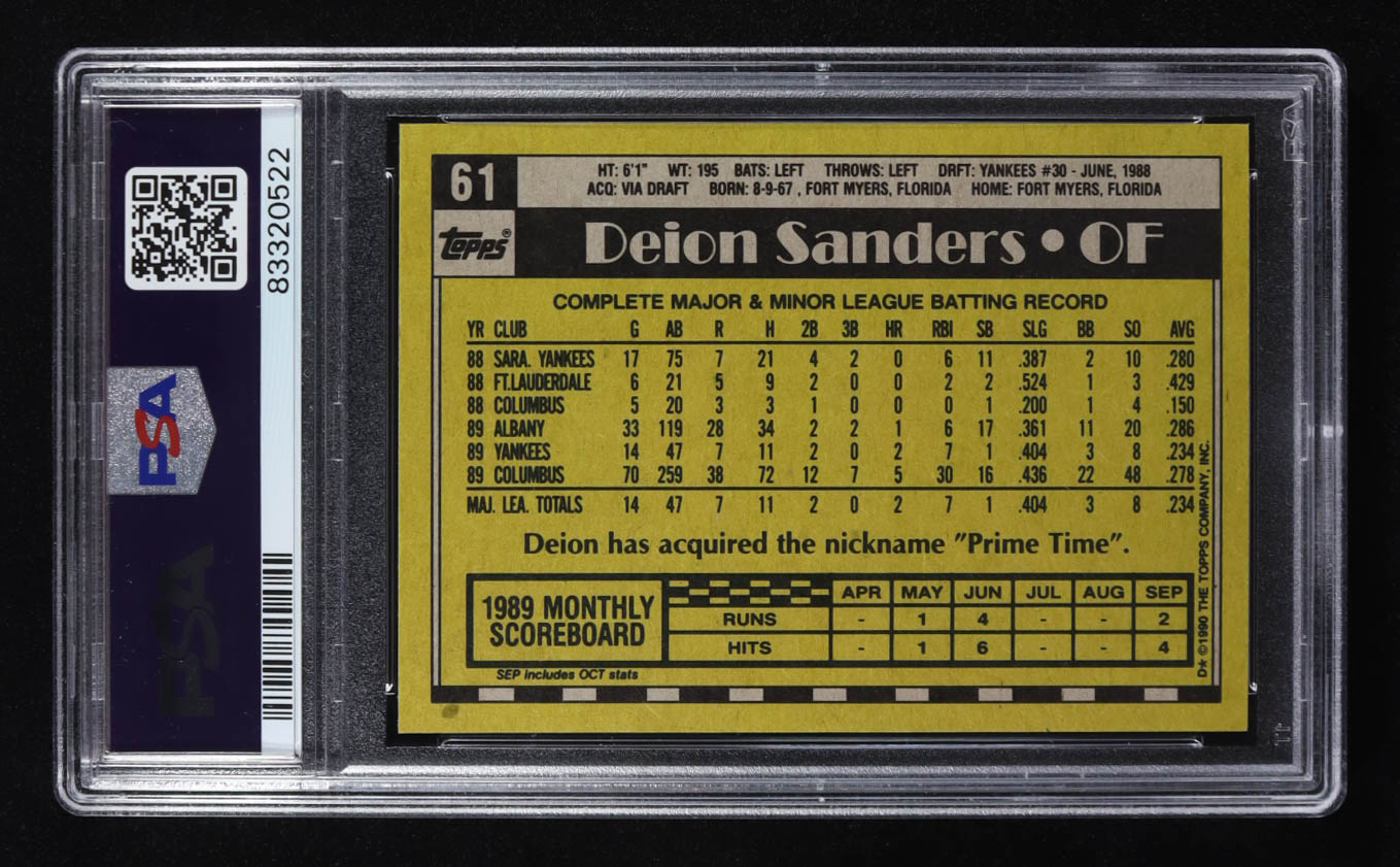 Deion Sanders 1990 Topps #61 (PSA 10) at PristineAuction.com Deion Sanders 1990 Topps #61 (PSA 10) at PristineAuction.com
