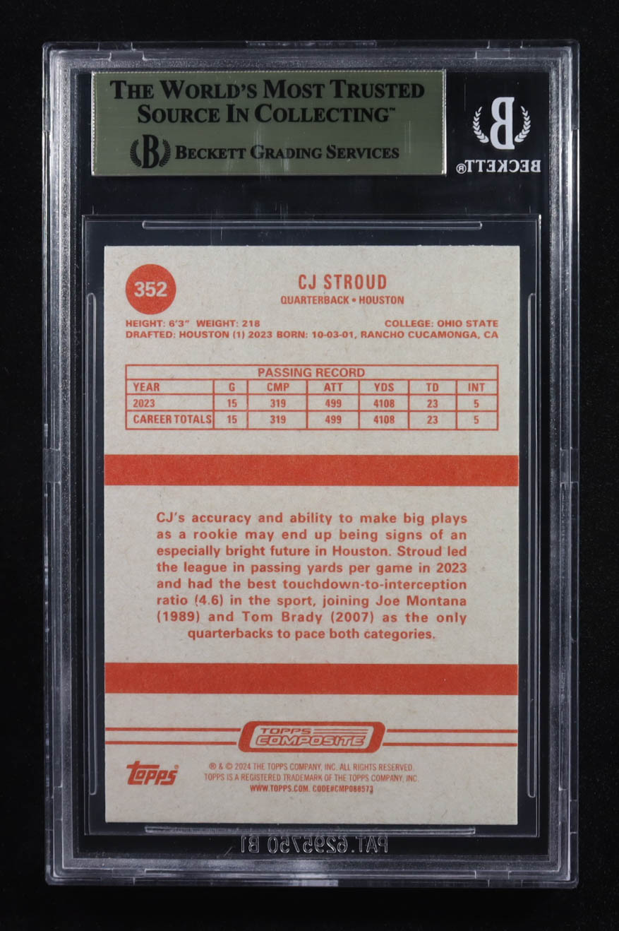 CJ Stroud 2023 Topps Composite Heritage #352 RC (BGS 10) at PristineAuction.com CJ Stroud 2023 Topps Composite Heritage #352 RC (BGS 10) at PristineAuction.com