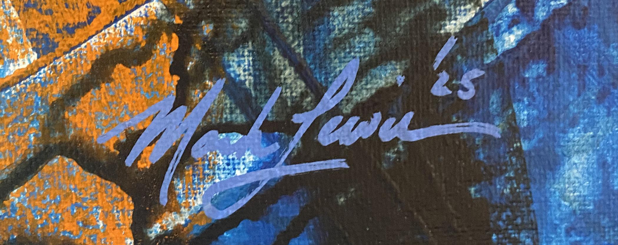 Mark Lewis Custom Framed Original Painting On Canvas #032-25 (Lewis) at PristineAuction.com Mark Lewis Custom Framed Original Painting On Canvas #032-25 (Lewis) at PristineAuction.com