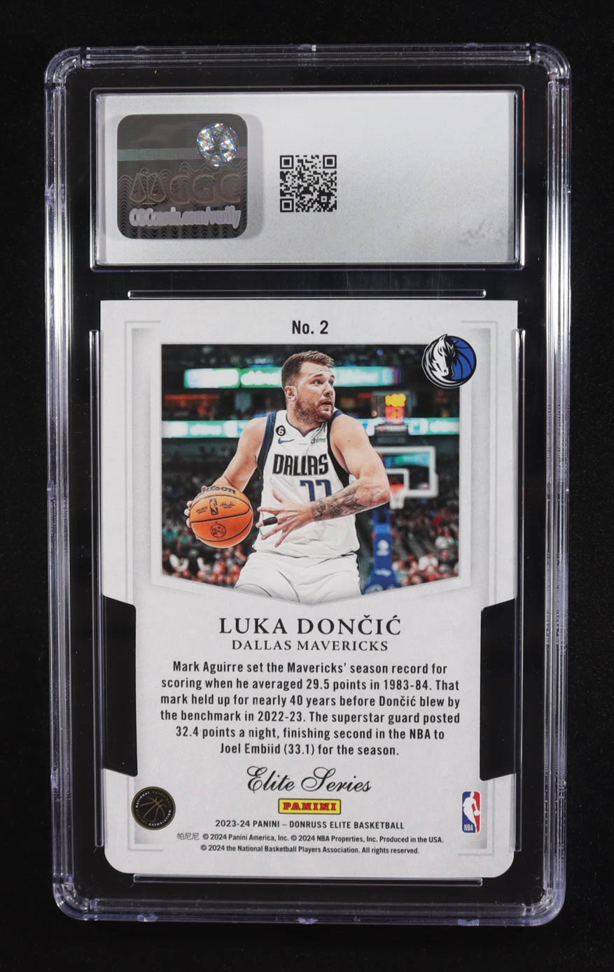 Luka Doncic 2023-24 Elite Elite Series Orange Die Cut #2 (CGC 10) at PristineAuction.com Luka Doncic 2023-24 Elite Elite Series Orange Die Cut #2 (CGC 10) at PristineAuction.com