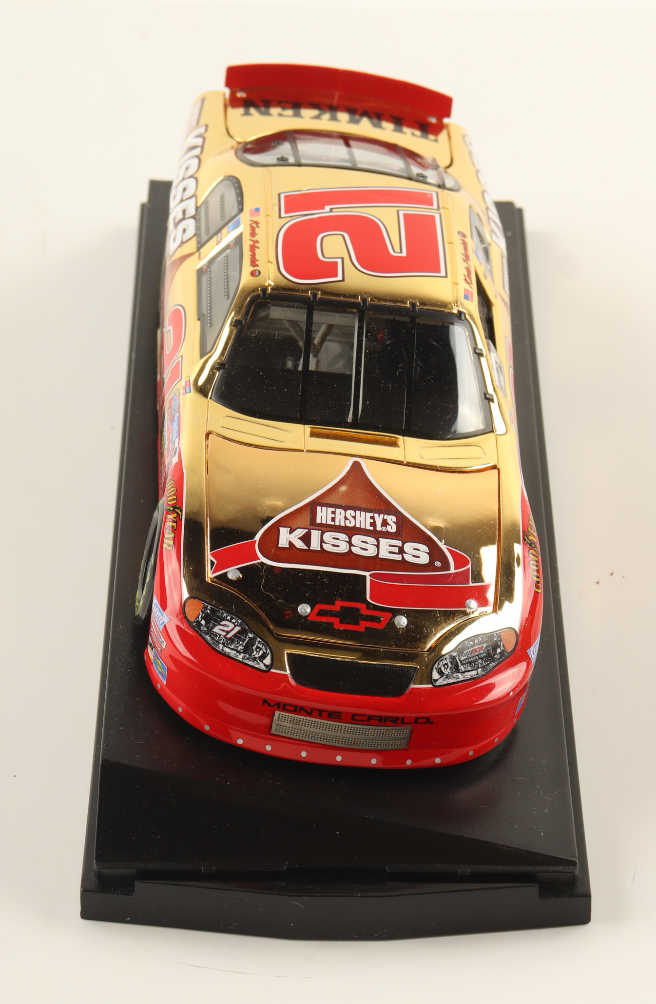 Kevin Harvick LE NASCAR #21 Special Edition Hershey's Kisses 2004 Monte Carlo 1:24 Scale 24KT Gold Diecast Car at PristineAuction.com Kevin Harvick LE NASCAR #21 Special Edition Hershey's Kisses 2004 Monte Carlo 1:24 Scale 24KT Gold Diecast Car at PristineAuction.com