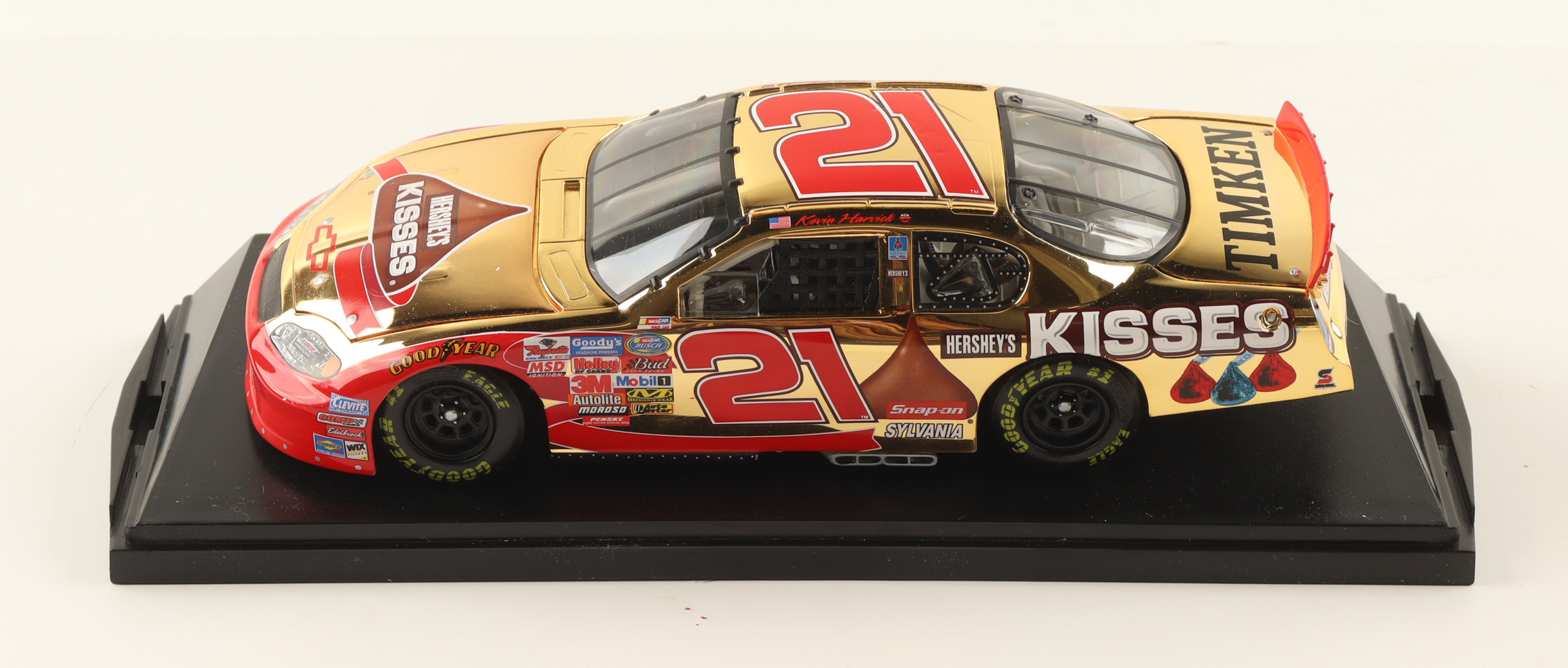 Kevin Harvick LE NASCAR #21 Special Edition Hershey's Kisses 2004 Monte Carlo 1:24 Scale 24KT Gold Diecast Car at PristineAuction.com Kevin Harvick LE NASCAR #21 Special Edition Hershey's Kisses 2004 Monte Carlo 1:24 Scale 24KT Gold Diecast Car at PristineAuction.com