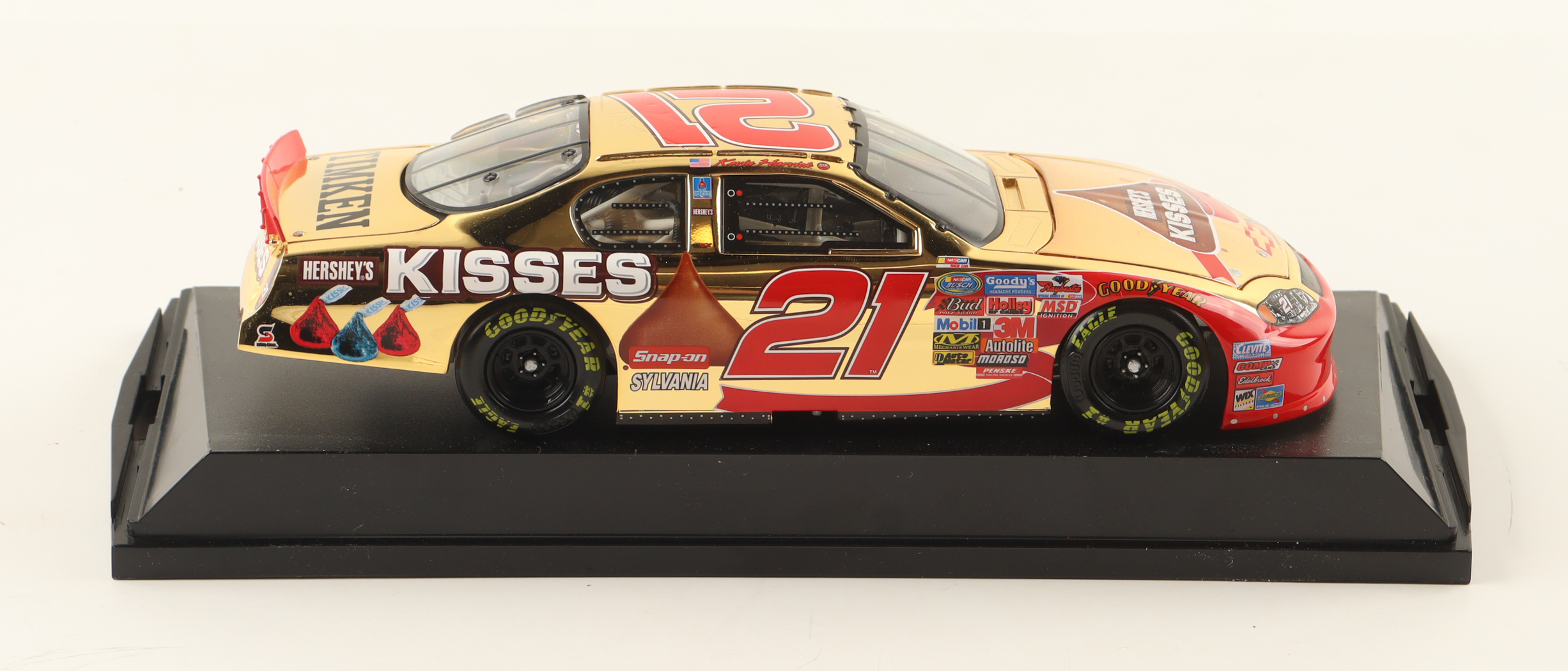 Kevin Harvick LE NASCAR #21 Special Edition Hershey's Kisses 2004 Monte Carlo 1:24 Scale 24KT Gold Diecast Car at PristineAuction.com Kevin Harvick LE NASCAR #21 Special Edition Hershey's Kisses 2004 Monte Carlo 1:24 Scale 24KT Gold Diecast Car at PristineAuction.com
