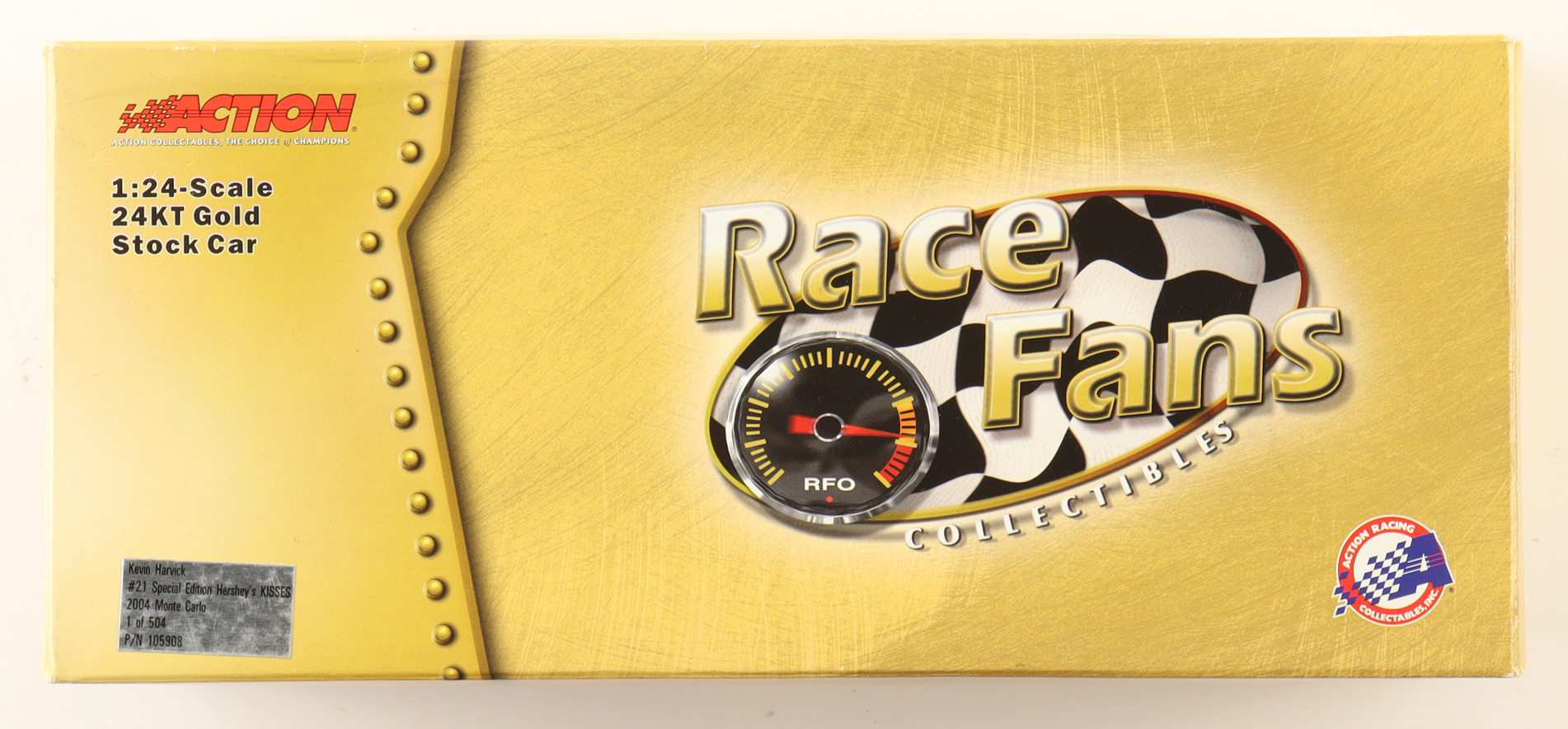 Kevin Harvick LE NASCAR #21 Special Edition Hershey's Kisses 2004 Monte Carlo 1:24 Scale 24KT Gold Diecast Car at PristineAuction.com Kevin Harvick LE NASCAR #21 Special Edition Hershey's Kisses 2004 Monte Carlo 1:24 Scale 24KT Gold Diecast Car at PristineAuction.com