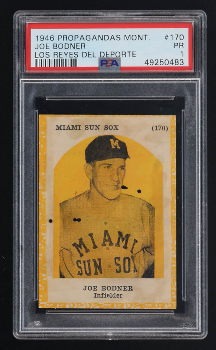 Joe Bodner 1946 Propagandas Montiel Los Reyes Del Deporte #170 (PSA 1) at PristineAuction.com Joe Bodner 1946 Propagandas Montiel Los Reyes Del Deporte #170 (PSA 1) at PristineAuction.com