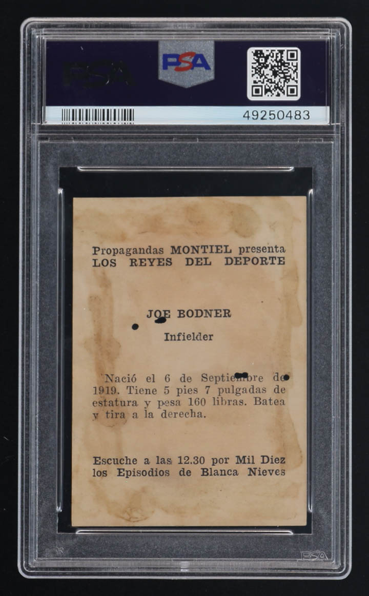 Joe Bodner 1946 Propagandas Montiel Los Reyes Del Deporte #170 (PSA 1) at PristineAuction.com Joe Bodner 1946 Propagandas Montiel Los Reyes Del Deporte #170 (PSA 1) at PristineAuction.com