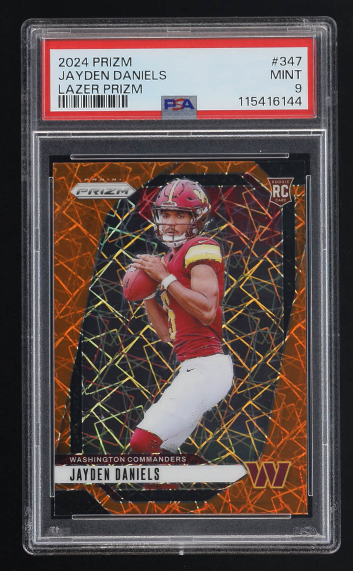 Jayden Daniels 2024 Panini Prizm Lazer Prizm #347 RC (PSA 9) at PristineAuction.com Jayden Daniels 2024 Panini Prizm Lazer Prizm #347 RC (PSA 9) at PristineAuction.com