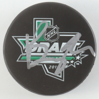 Brady Tkachuk Signed 2018 NHL Draft Logo Hockey Puck (Beckett) at PristineAuction.com