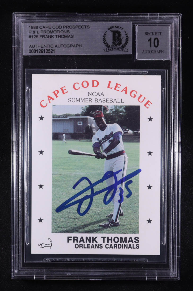 Frank Thomas Signed 1988 Cape Cod Prospects P and L Promotions #126 (BGS | Auto Grade 10) at PristineAuction.com Frank Thomas Signed 1988 Cape Cod Prospects P and L Promotions #126 (BGS | Auto Grade 10) at PristineAuction.com