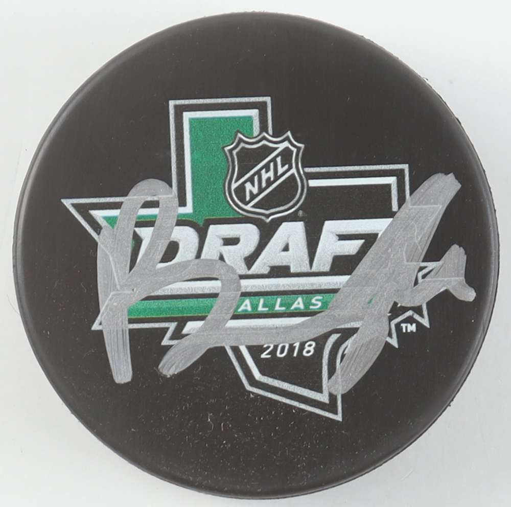 Brady Tkachuk Signed 2018 NHL Draft Logo Hockey Puck (Beckett) at PristineAuction.com Brady Tkachuk Signed 2018 NHL Draft Logo Hockey Puck (Beckett) at PristineAuction.com