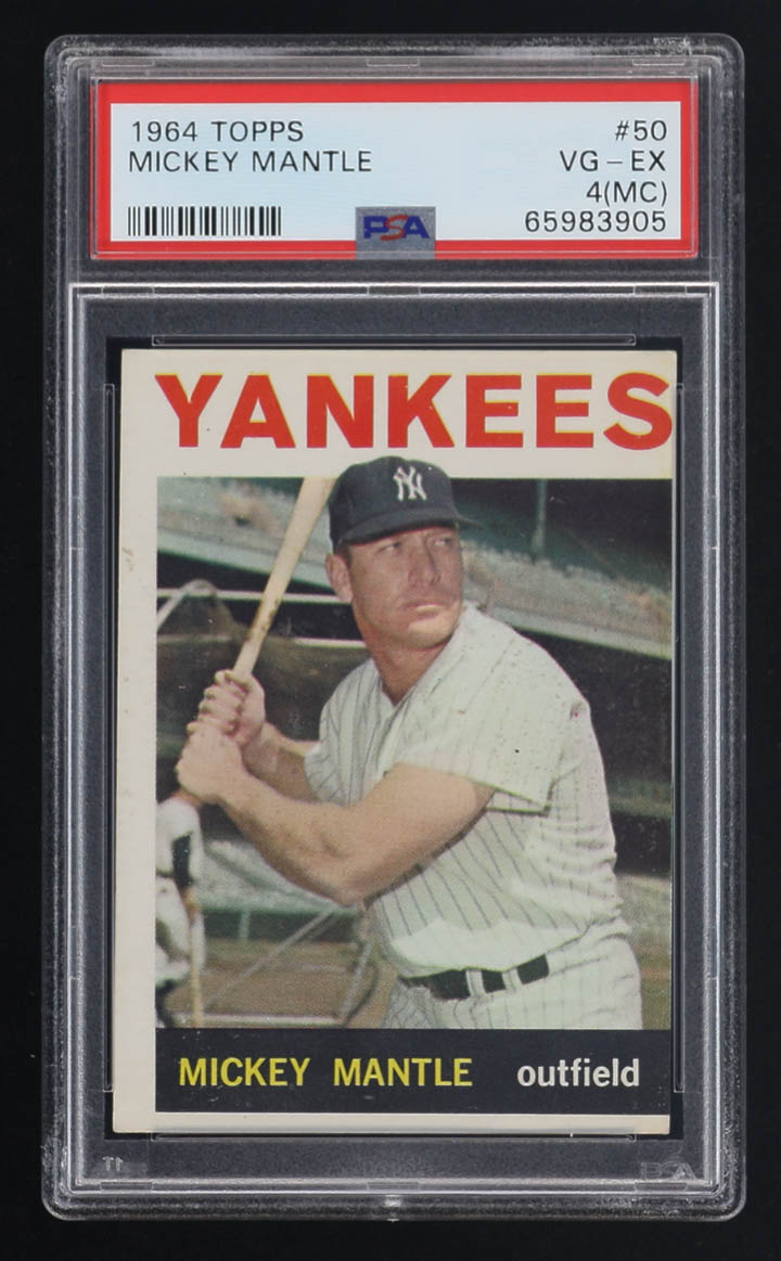 Mickey Mantle 1964 Topps #50 (PSA 4) (MC) at PristineAuction.com Mickey Mantle 1964 Topps #50 (PSA 4) (MC) at PristineAuction.com