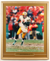 Brett Favre Signed Packers Custom Framed Photo Display with Career Stat Plaque (PSA) at PristineAuction.com