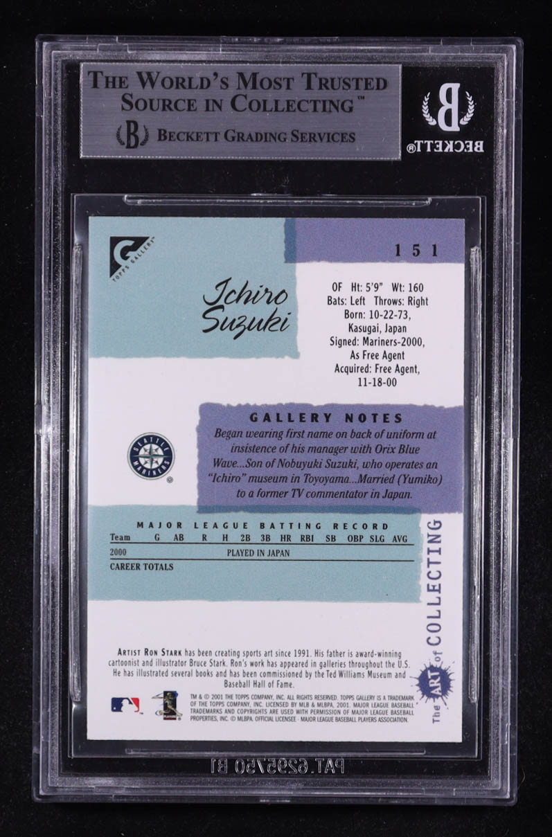 Ichiro Suzuki 2001 Topps Gallery English #151A RC (BGS 9) at PristineAuction.com Ichiro Suzuki 2001 Topps Gallery English #151A RC (BGS 9) at PristineAuction.com