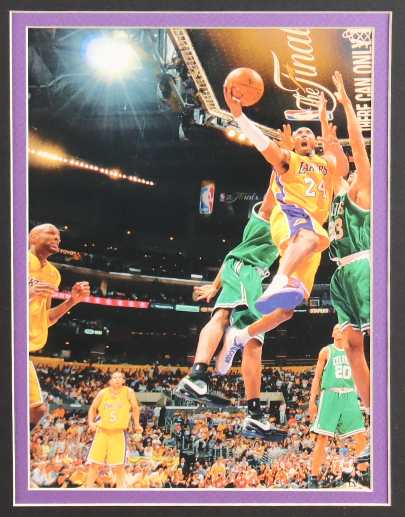 Kobe Bryant Custom Framed Jersey Display with (2) Kobe Pins & Career Stat Plaque at PristineAuction.com Kobe Bryant Custom Framed Jersey Display with (2) Kobe Pins & Career Stat Plaque at PristineAuction.com