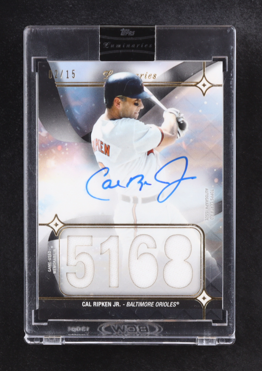 Cal Ripken Jr. 2023 Topps Luminaries Hit Kings Autograph Relics #HKARCR #02/15 at PristineAuction.com Cal Ripken Jr. 2023 Topps Luminaries Hit Kings Autograph Relics #HKARCR #02/15 at PristineAuction.com