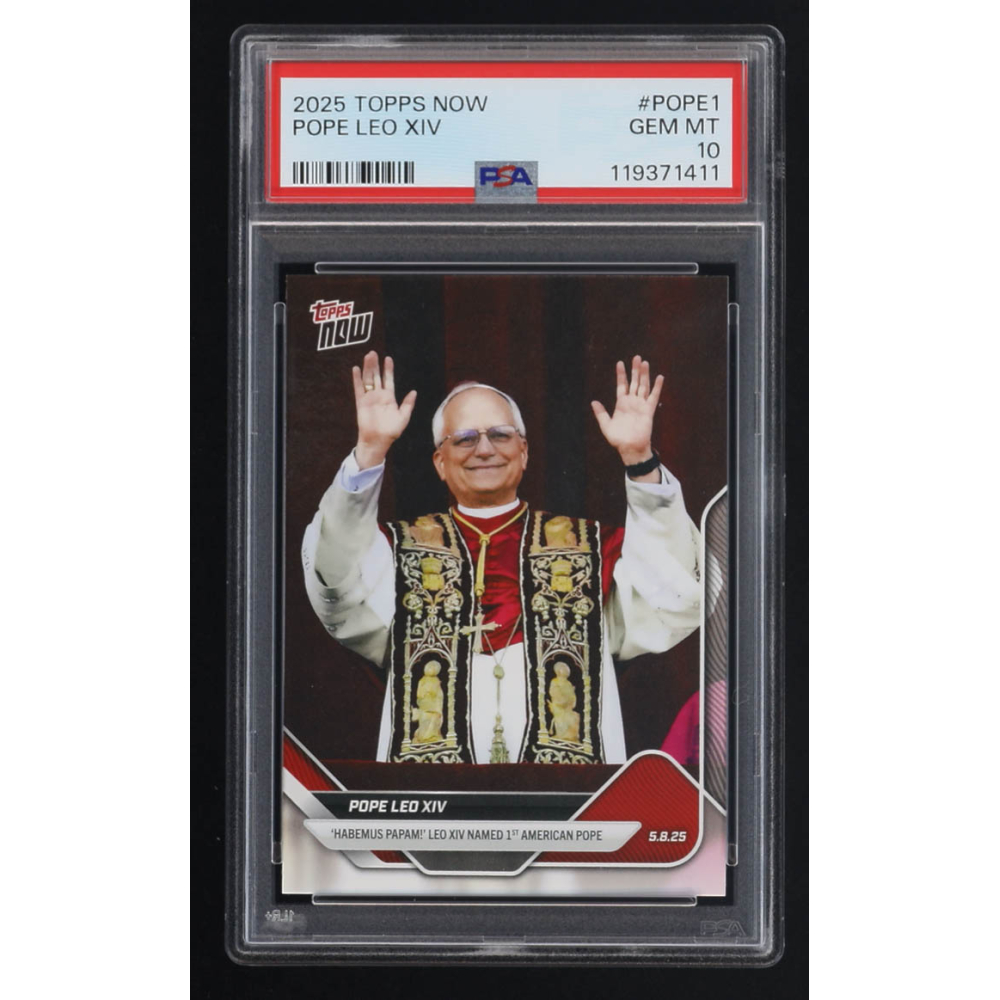 Pope Leo XIV 2025 Topps Now #POPE1 (PSA 10) at PristineAuction.com