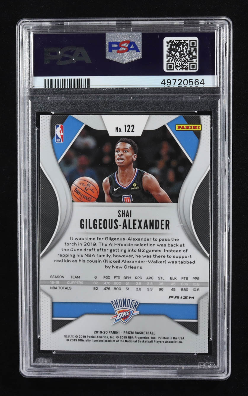 Shai Gilgeous-Alexander 2019-20 Panini Prizm Prizms Silver #122 (PSA 10) at PristineAuction.com Shai Gilgeous-Alexander 2019-20 Panini Prizm Prizms Silver #122 (PSA 10) at PristineAuction.com