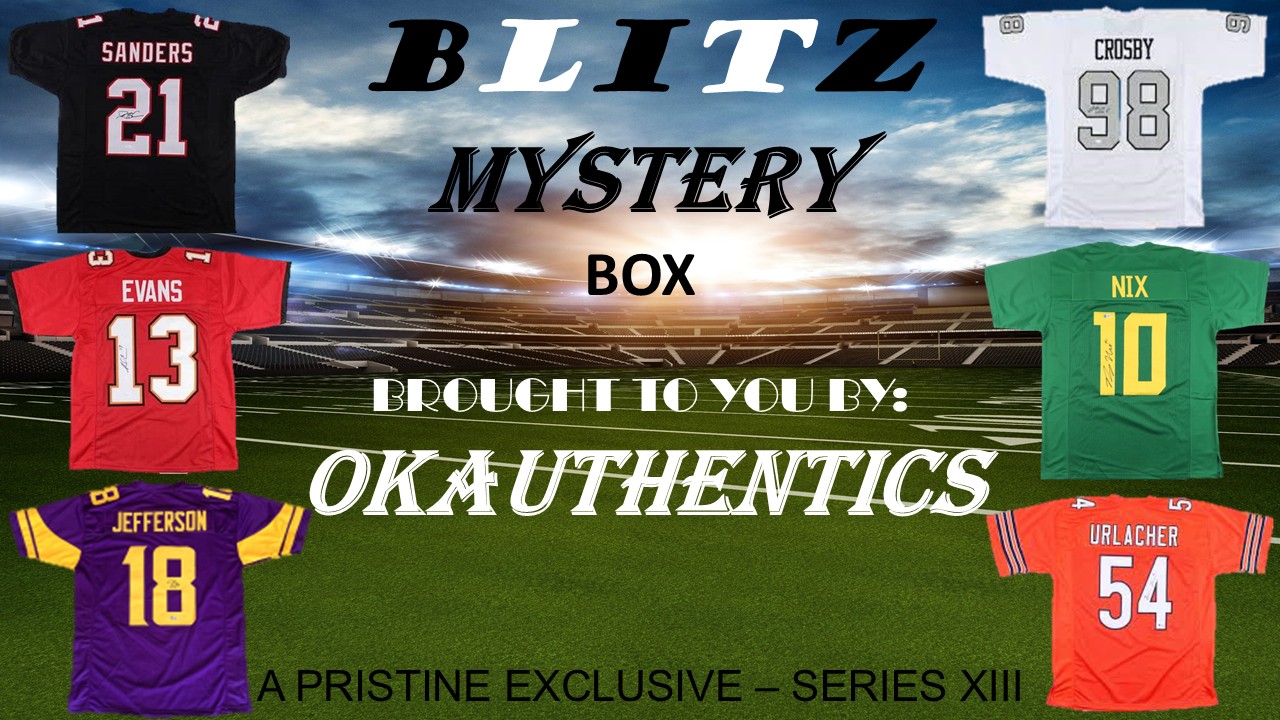 OKAUTHENTICS Blitz Football Jersey Mystery Box Series XIII at PristineAuction.com OKAUTHENTICS Blitz Football Jersey Mystery Box Series XIII at PristineAuction.com