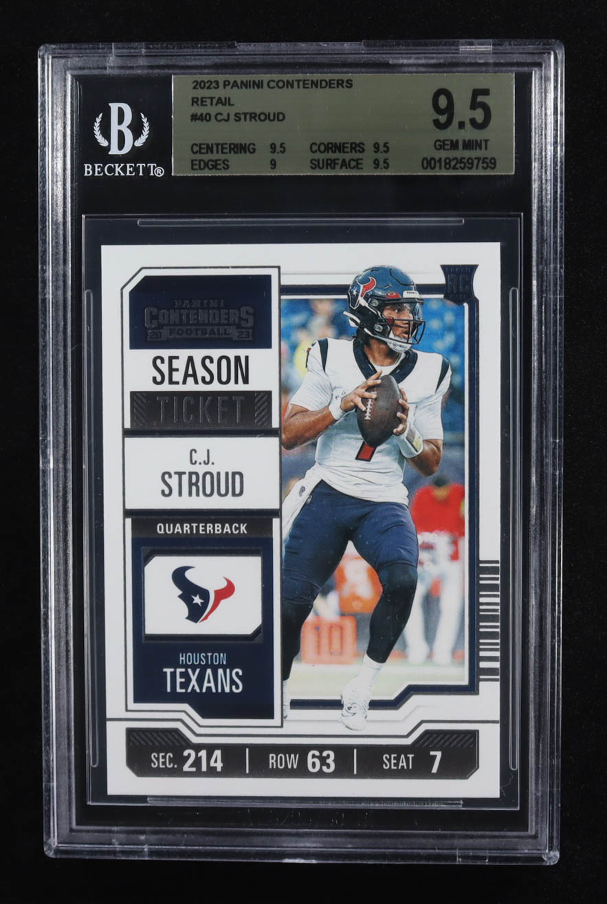 CJ Stroud 2023 Panini Contenders Retail #40 RC (BGS 9.5) at PristineAuction.com CJ Stroud 2023 Panini Contenders Retail #40 RC (BGS 9.5) at PristineAuction.com