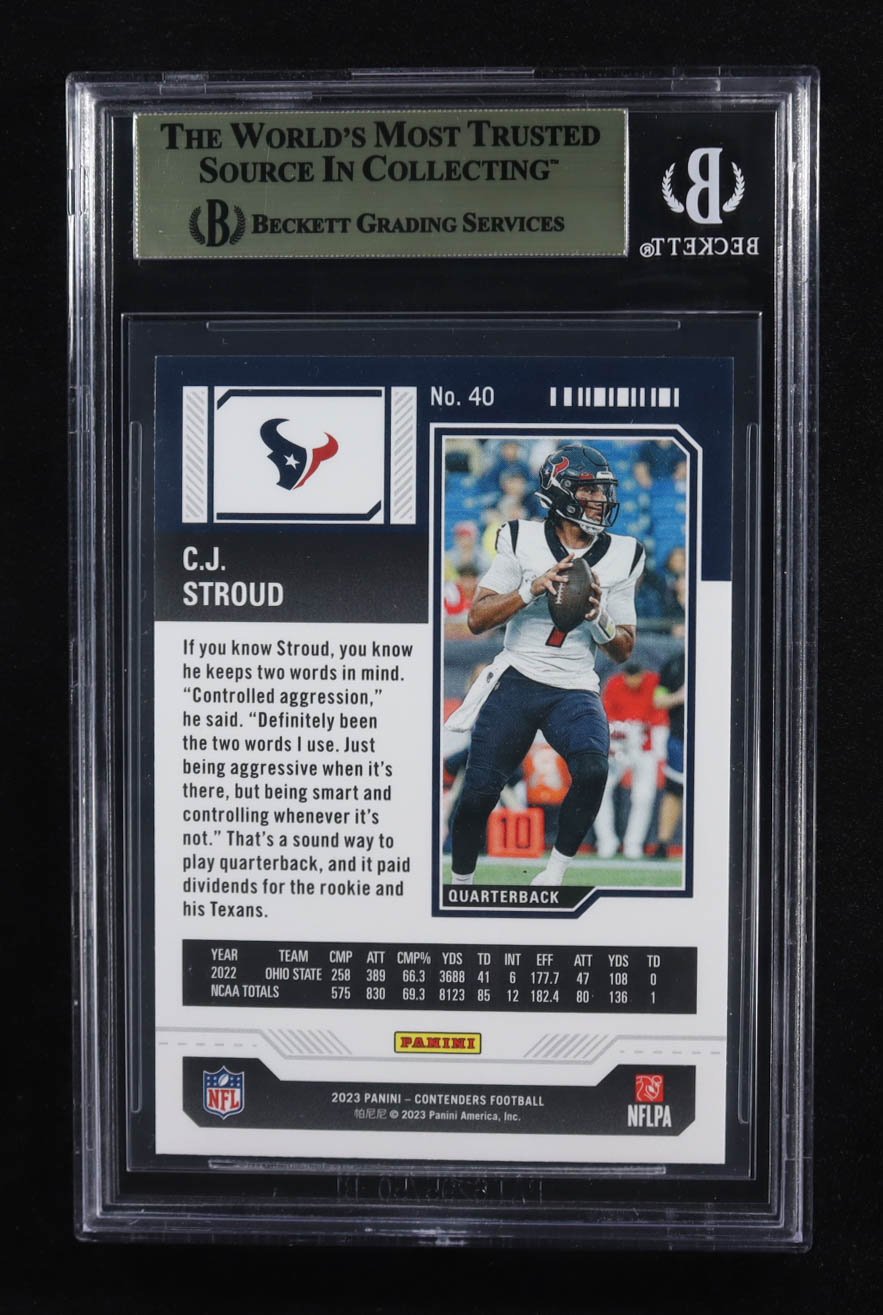 CJ Stroud 2023 Panini Contenders Retail #40 RC (BGS 9.5) at PristineAuction.com CJ Stroud 2023 Panini Contenders Retail #40 RC (BGS 9.5) at PristineAuction.com
