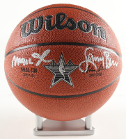 Magic Johnson & Larry Bird Signed NBA 2025 All-Star Basketball with Silver Wood Stand (Beckett & PSA) at PristineAuction.com