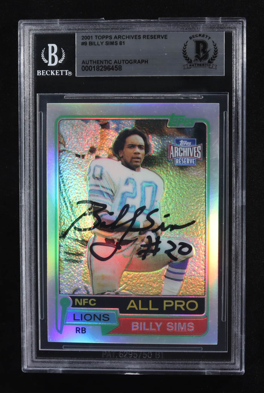 Billy Sims Signed 2001 Topps Archives Reserve #9 (BGS) at PristineAuction.com Billy Sims Signed 2001 Topps Archives Reserve #9 (BGS) at PristineAuction.com