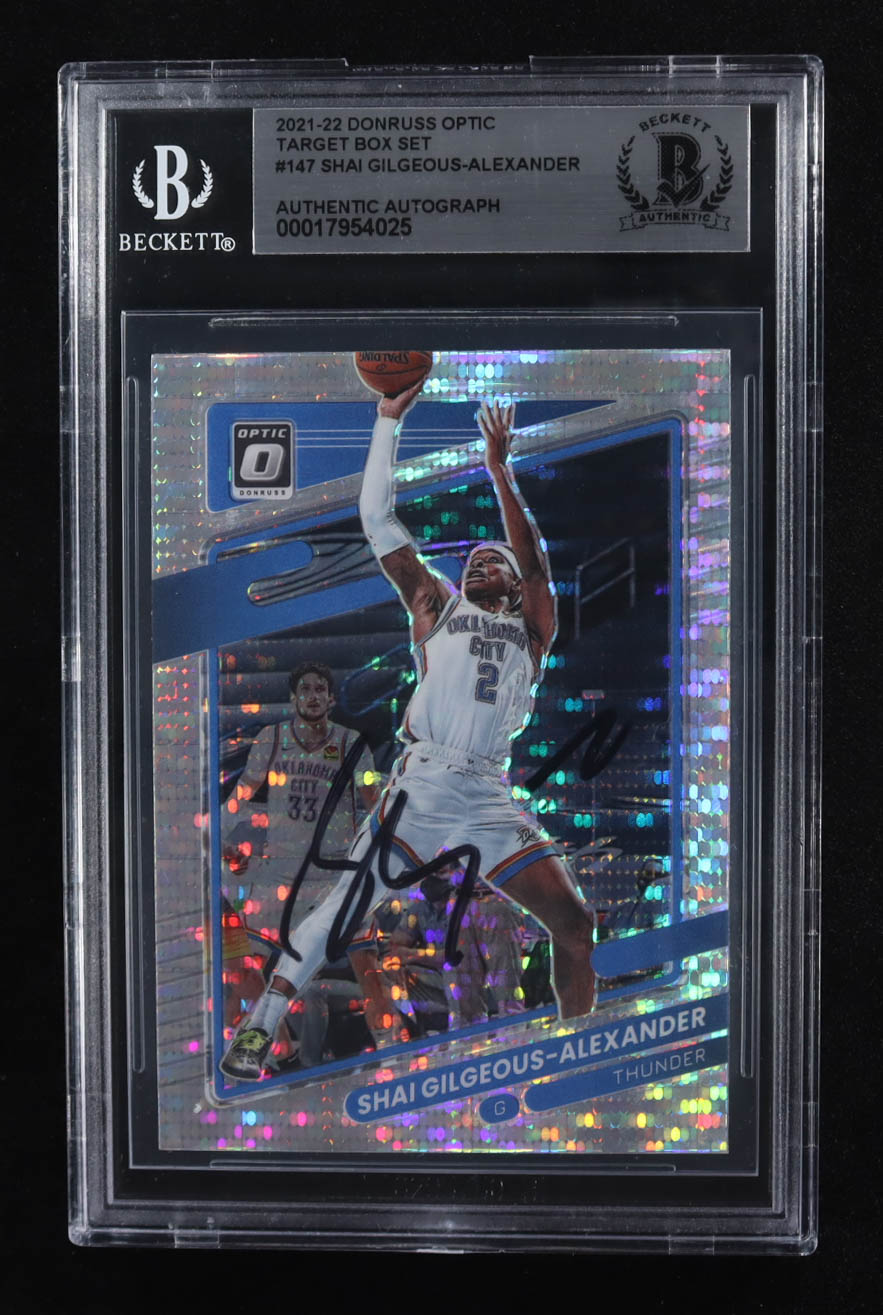 Shai Gilgeous-Alexander Signed 2021-22 Donruss Optic Target Box Set #147 (BGS) at PristineAuction.com Shai Gilgeous-Alexander Signed 2021-22 Donruss Optic Target Box Set #147 (BGS) at PristineAuction.com