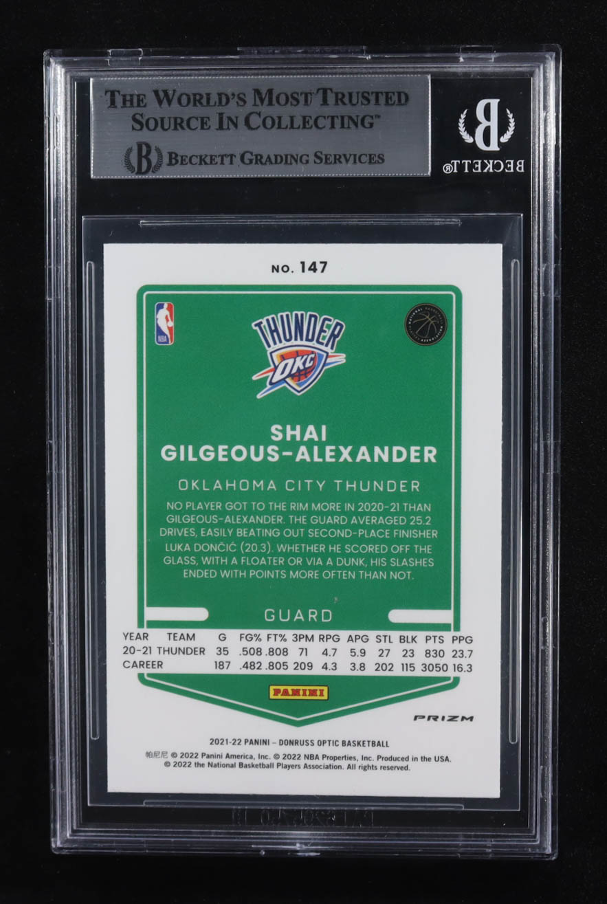 Shai Gilgeous-Alexander Signed 2021-22 Donruss Optic Target Box Set #147 (BGS) at PristineAuction.com Shai Gilgeous-Alexander Signed 2021-22 Donruss Optic Target Box Set #147 (BGS) at PristineAuction.com