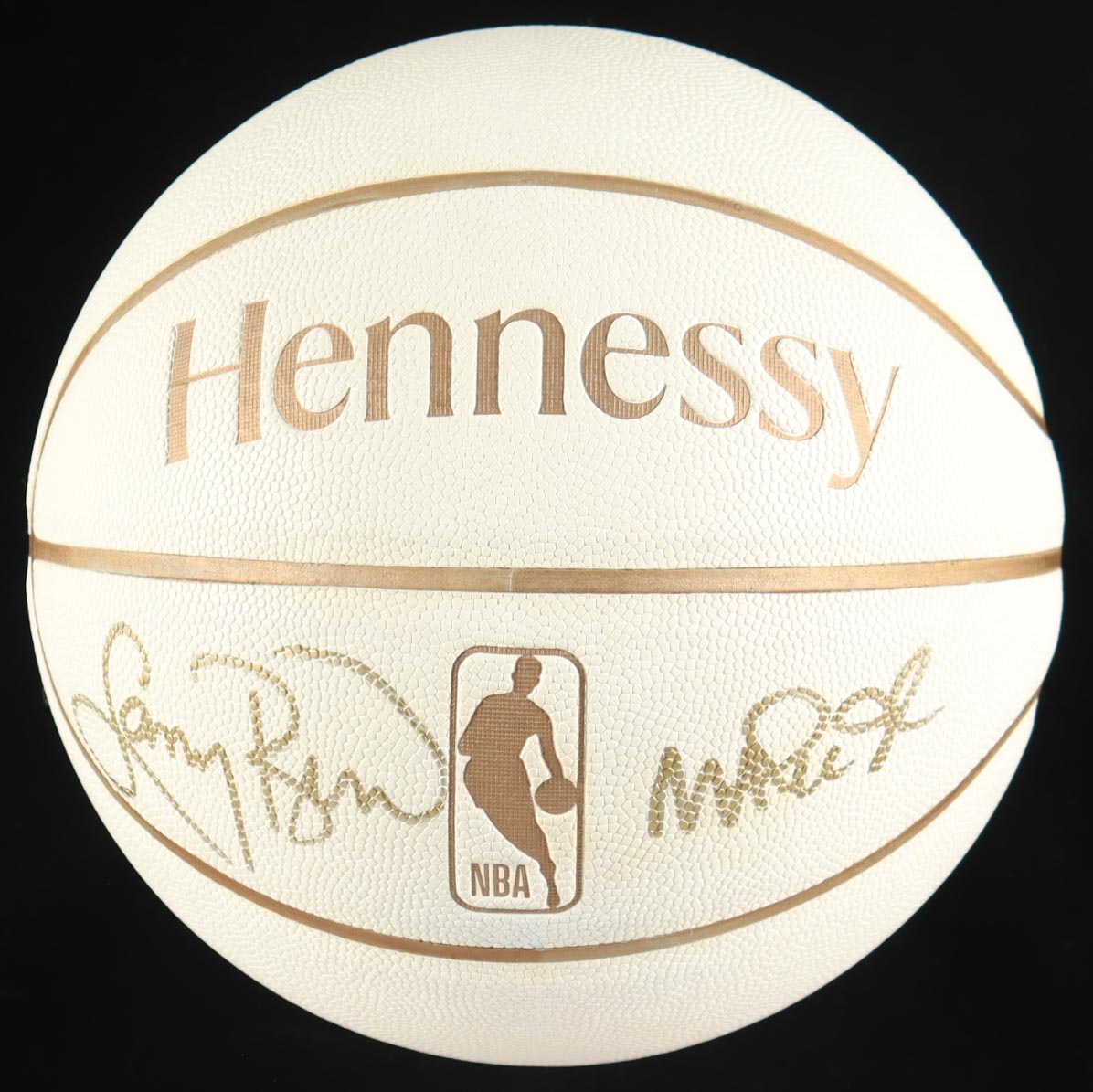 Magic Johnson & Larry Bird Signed NBA White Hennessy Logo Basketball with Display Case (Beckett & PSA) at PristineAuction.com Magic Johnson & Larry Bird Signed NBA White Hennessy Logo Basketball with Display Case (Beckett & PSA) at PristineAuction.com